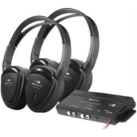 POWER ACOUSTIK HP-902RFT 2 SWIVEL EAR PAD  2-CHANNEL RF 900 MHZ WIRELESS HEADPHONES With TRANSMITT